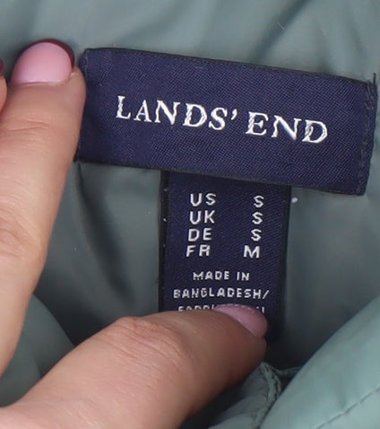 Mens UK Size S Lands' End Green Puffer Jacket