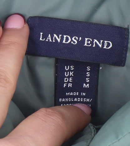 Mens UK Size S Lands' End Green Puffer Jacket