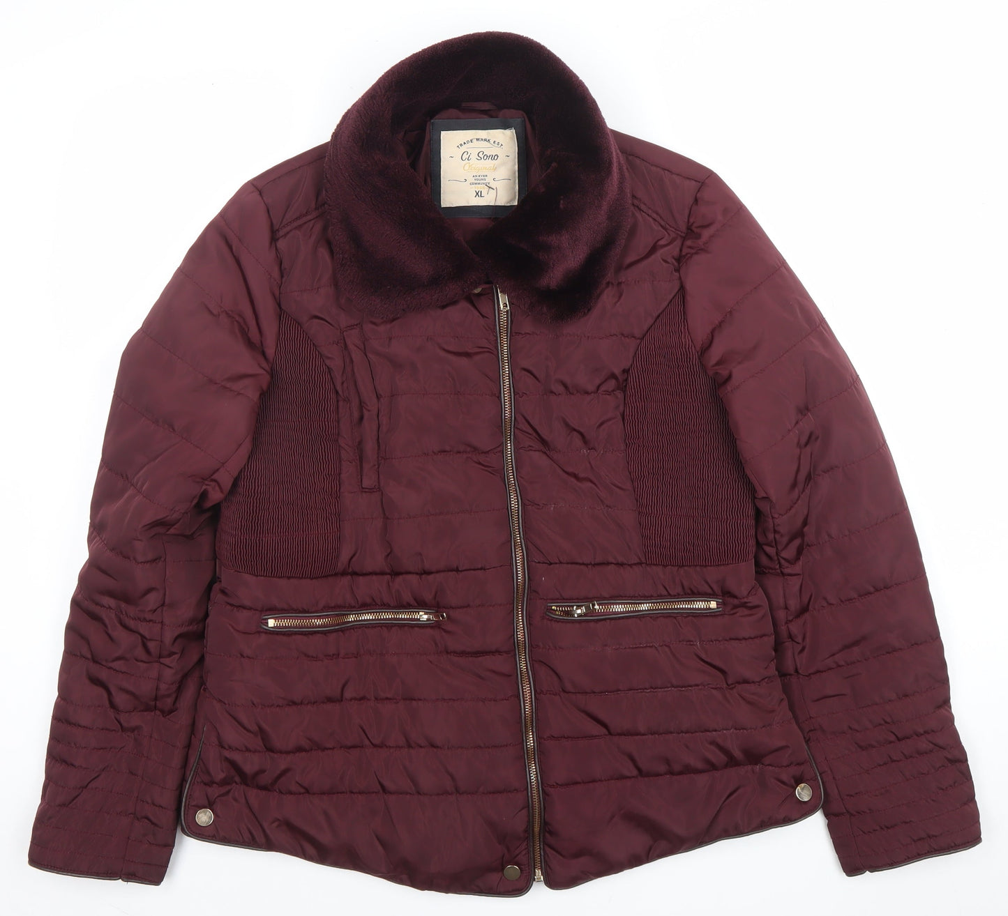 Womens UK Size XL CI SONO Red Puffer Jacket