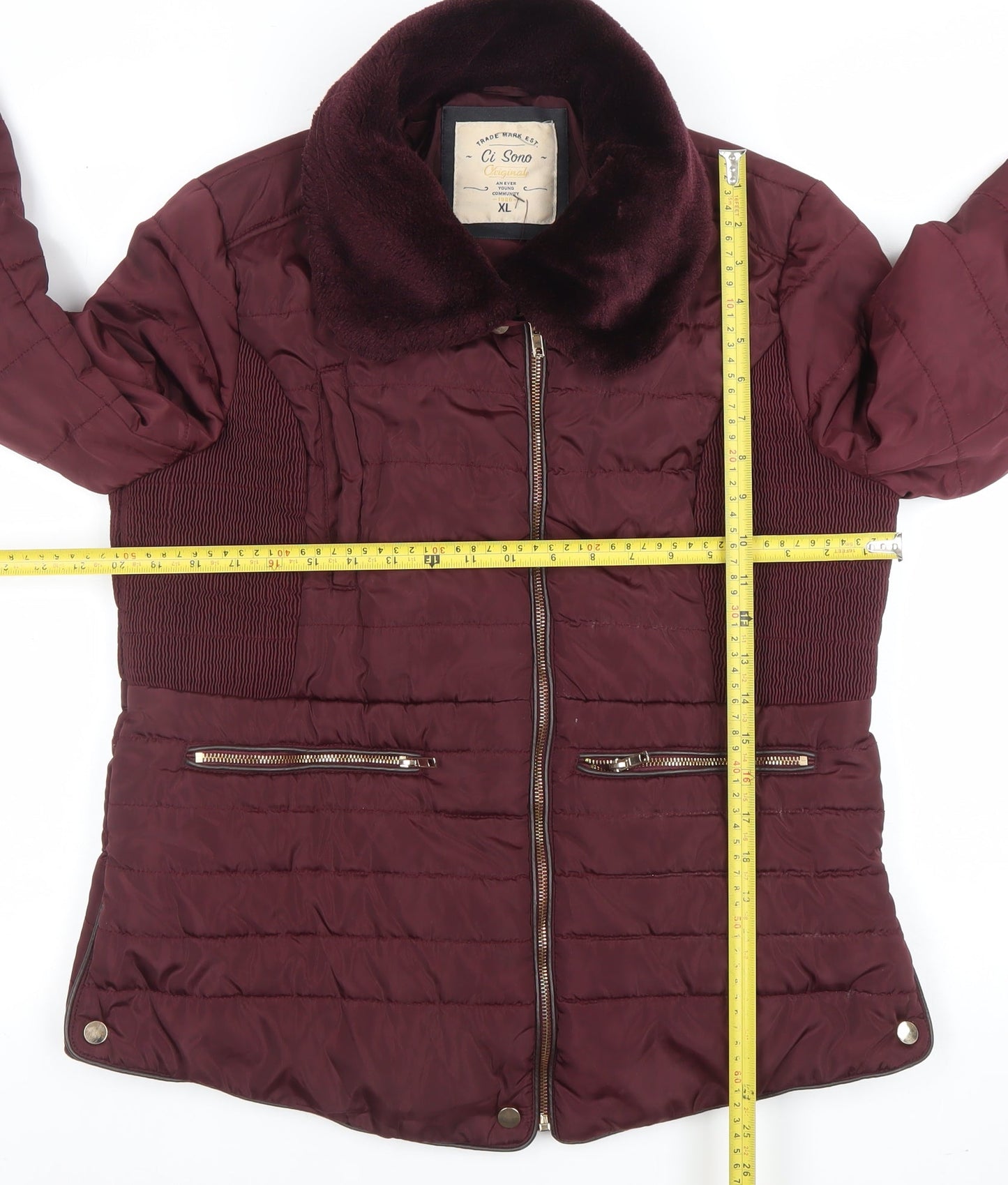 Womens UK Size XL CI SONO Red Puffer Jacket