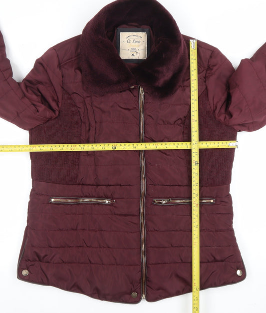 Womens UK Size XL CI SONO Red Puffer Jacket