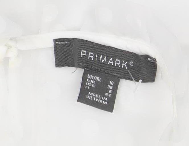 Womens UK Size 10 Primark White Camisole Blouse