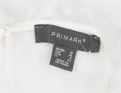 Womens UK Size 10 Primark White Camisole Blouse