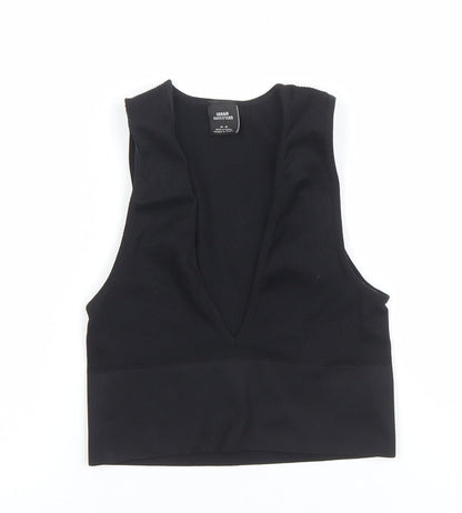 Urban Outfitters Women Black M Sports Bra Seamless Nylon Elastane