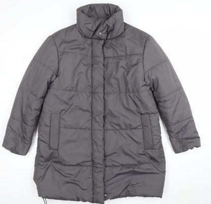 Womens UK Size 10 New Look Grey Puffer Jacket