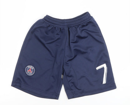 Paris Saint-Germain Boys Blue Athletic Football Shorts Size 22 in