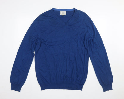 Mens UK Size M John Lewis Blue Pullover Jumper