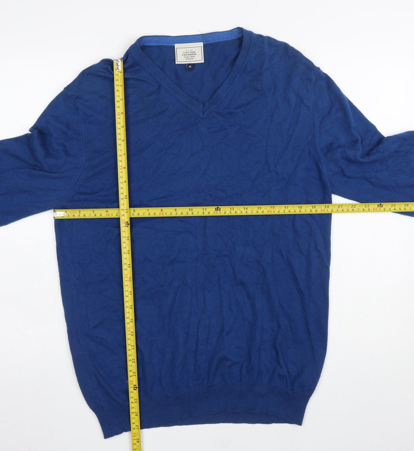 Mens UK Size M John Lewis Blue Pullover Jumper