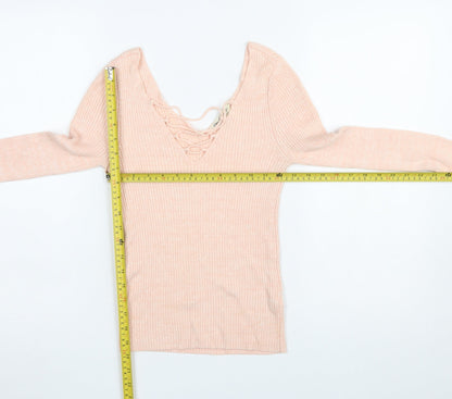 Womens UK Size 6 Miss Selfridge Pink Pullover Jumper