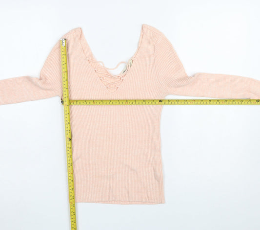 Womens UK Size 6 Miss Selfridge Pink Pullover Jumper