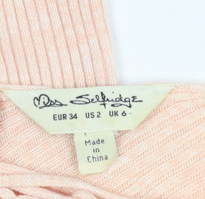 Womens UK Size 6 Miss Selfridge Pink Pullover Jumper