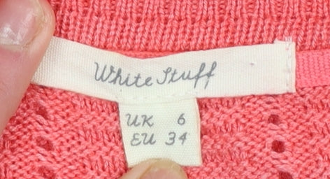 Womens UK Size 6 White Stuff Pink Cardigan Jumper