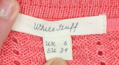 Womens UK Size 6 White Stuff Pink Cardigan Jumper