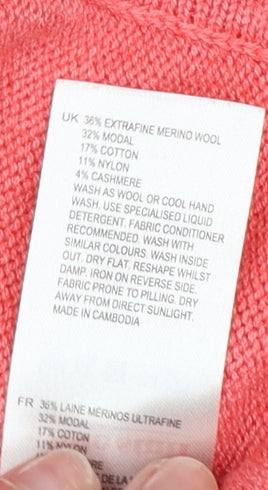 Womens UK Size 6 White Stuff Pink Cardigan Jumper