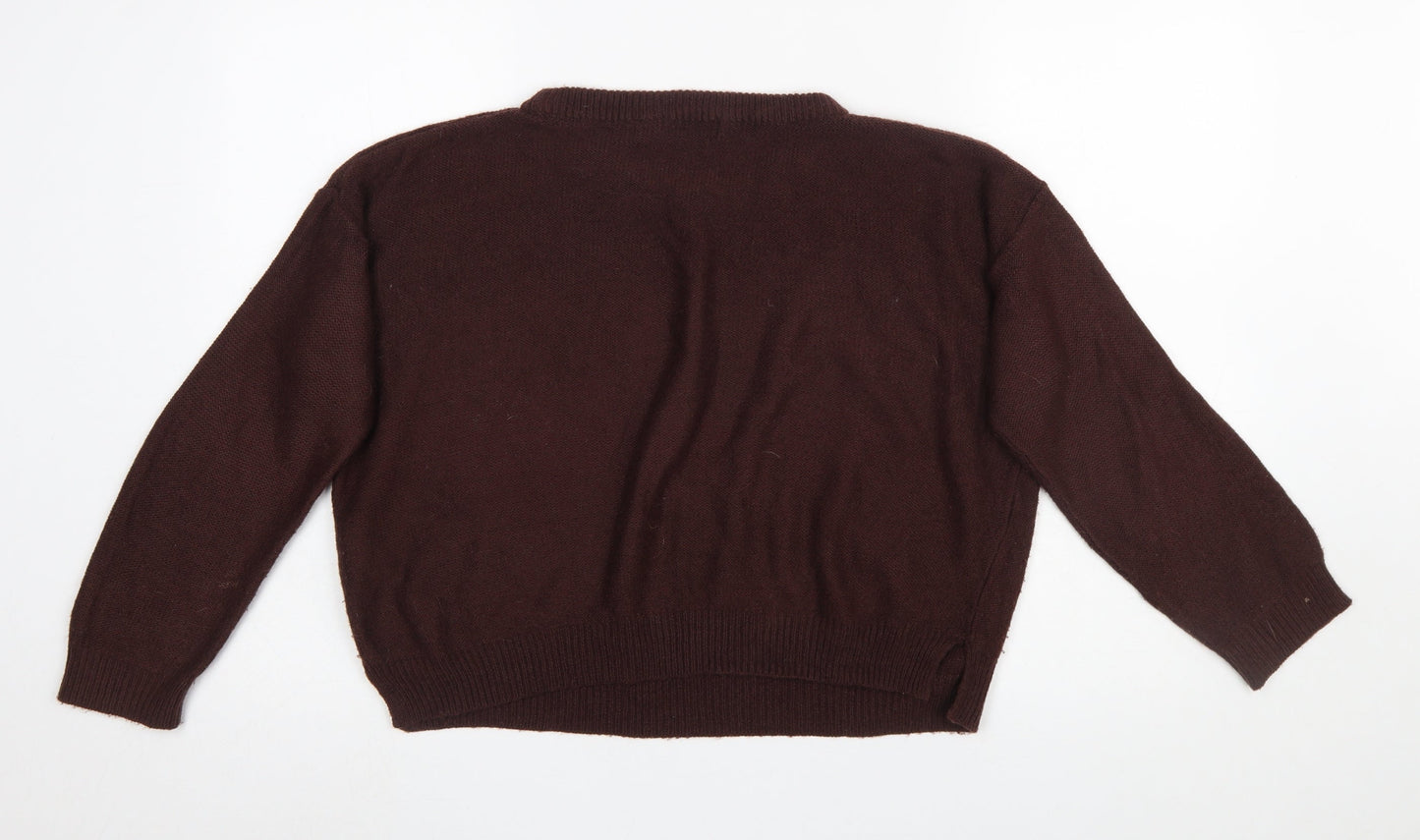 Womens UK Size M Brave Soul Brown Pullover Jumper