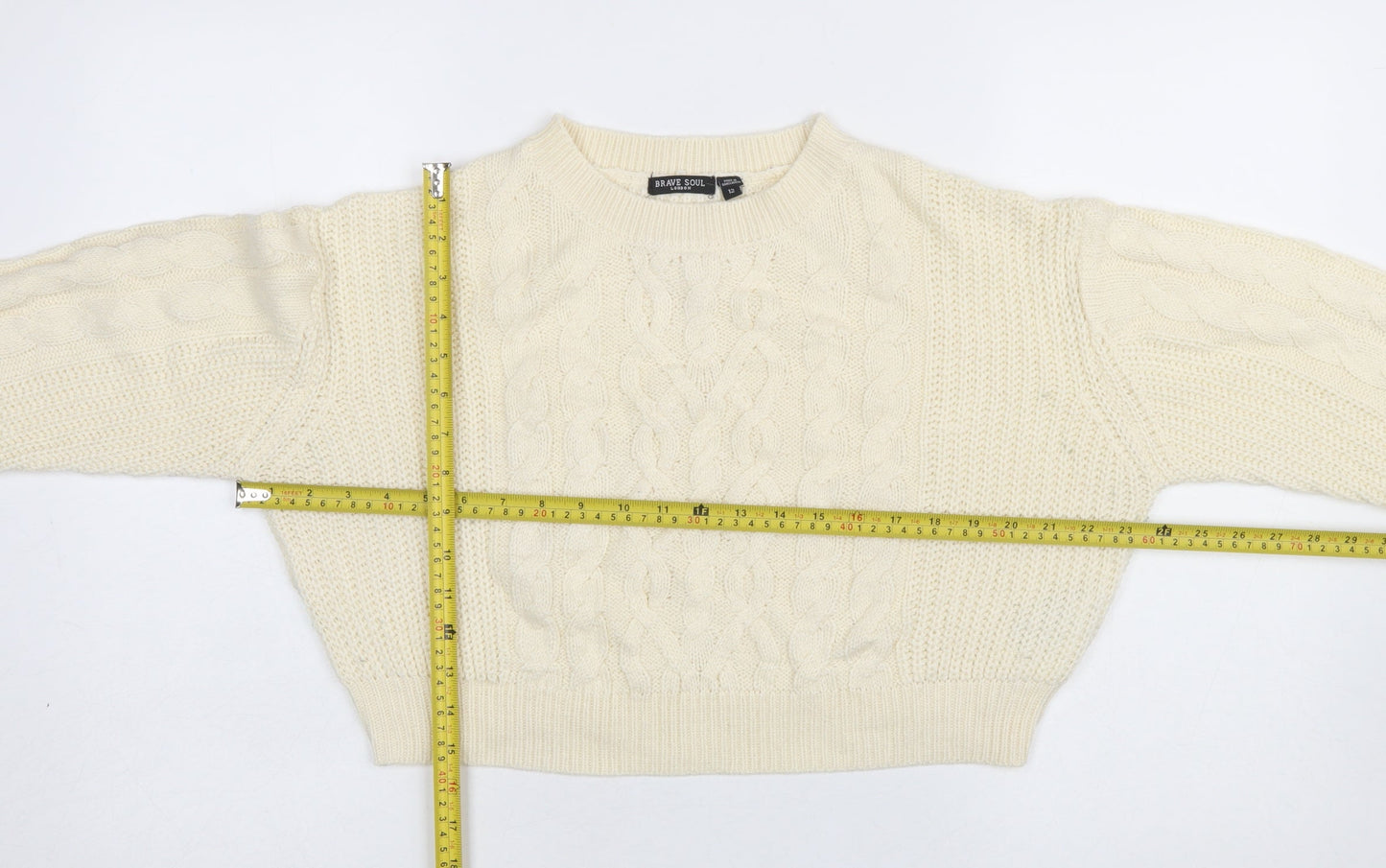 Womens UK Size 12 Brave Soul Ivory Pullover Jumper