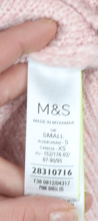 Womens UK Size S Marks and Spencer Pink Pullover Jumper