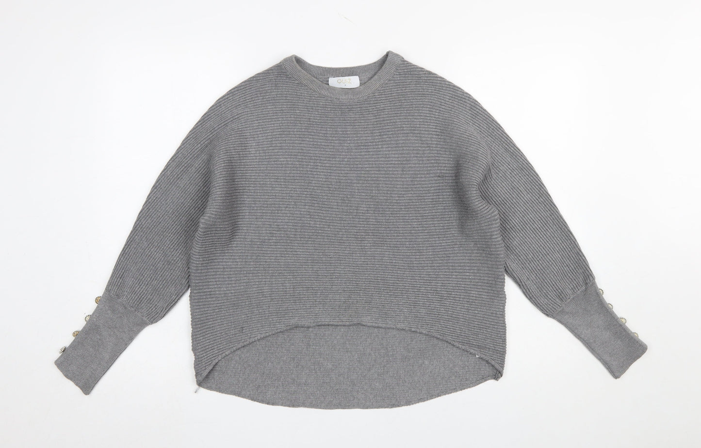 Womens UK Size S Quiz Grey Pullover Jumper