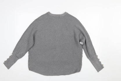 Womens UK Size S Quiz Grey Pullover Jumper