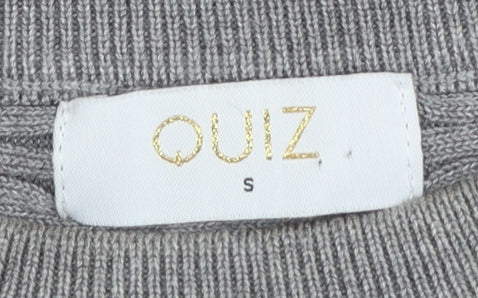 Womens UK Size S Quiz Grey Pullover Jumper