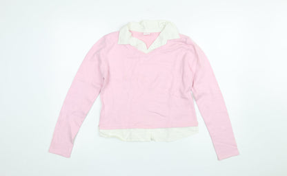 Girls UK Size 13 Years NAFNAF Pink Pullover Jumper