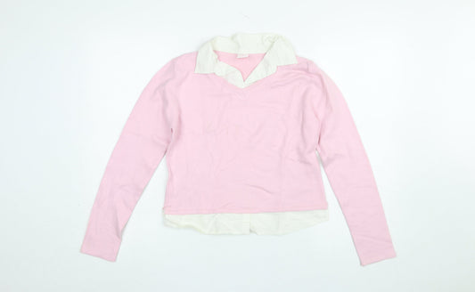 Girls UK Size 13 Years NAFNAF Pink Pullover Jumper