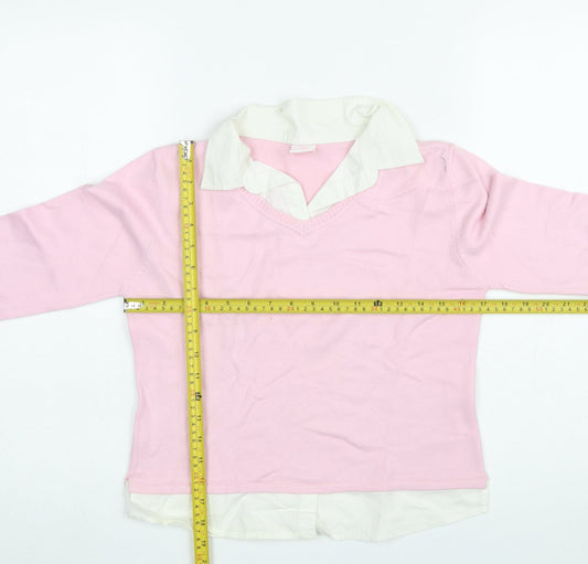 Girls UK Size 13 Years NAFNAF Pink Pullover Jumper