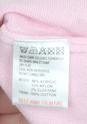 Girls UK Size 13 Years NAFNAF Pink Pullover Jumper