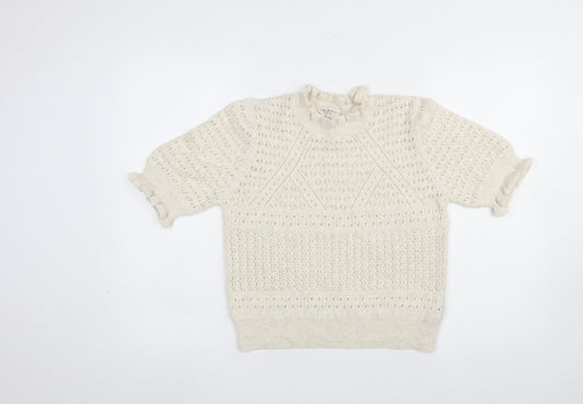 Womens UK Size 14 Miss Selfridge Ivory Pullover Jumper
