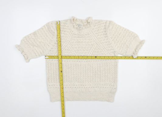 Womens UK Size 14 Miss Selfridge Ivory Pullover Jumper