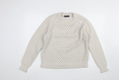 Womens UK Size M Marks and Spencer Beige Pullover Jumper