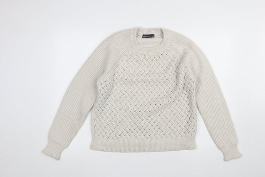 Womens UK Size M Marks and Spencer Beige Pullover Jumper
