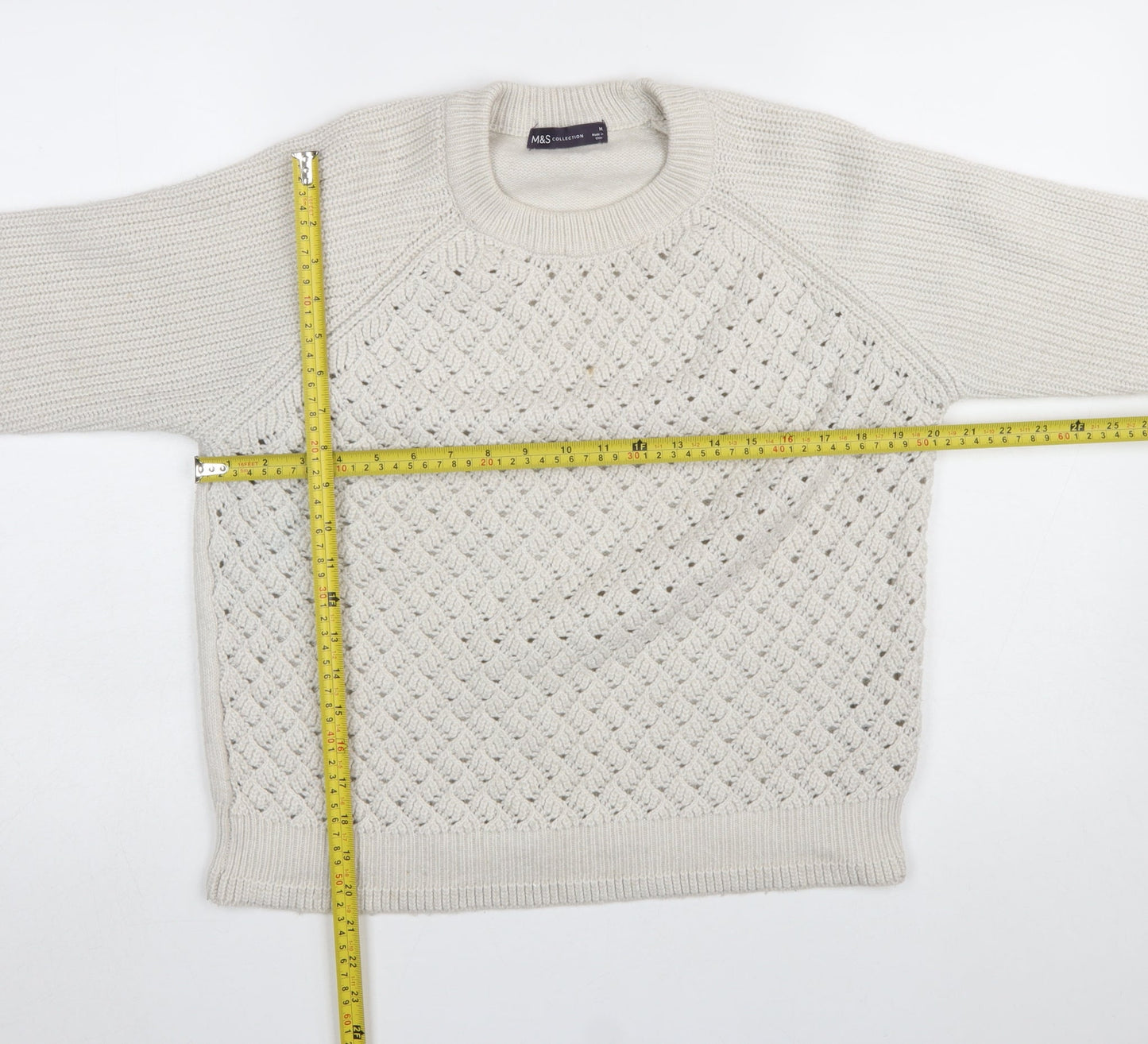 Womens UK Size M Marks and Spencer Beige Pullover Jumper
