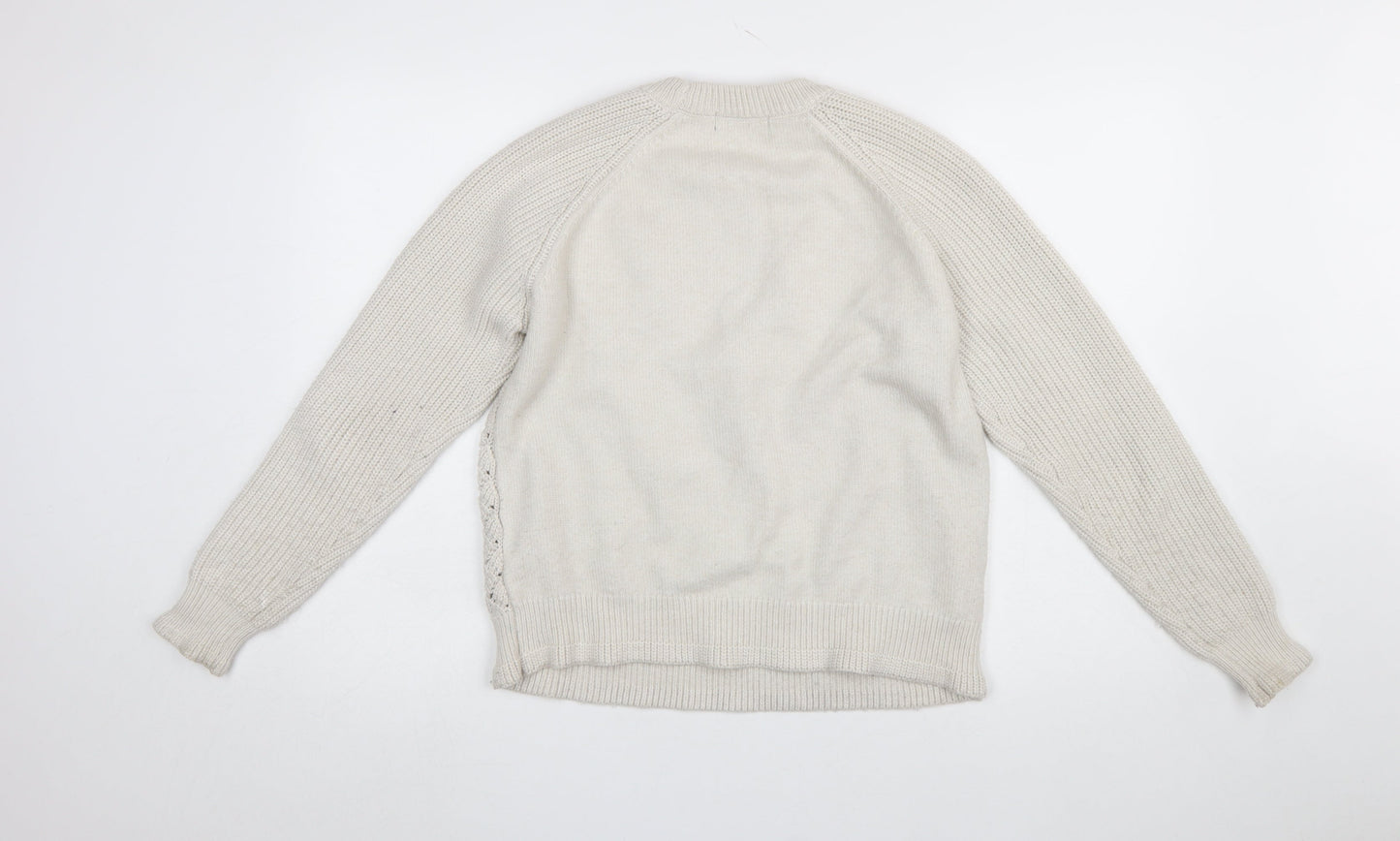 Womens UK Size M Marks and Spencer Beige Pullover Jumper