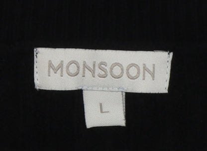 Womens UK Size L Monsoon Black Pullover Jumper