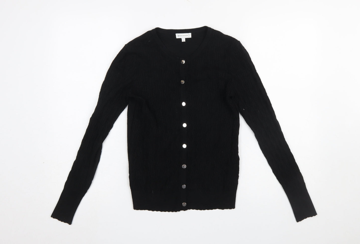 Womens UK Size 6 Warehouse Black Cardigan Jumper