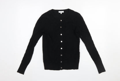 Womens UK Size 6 Warehouse Black Cardigan Jumper