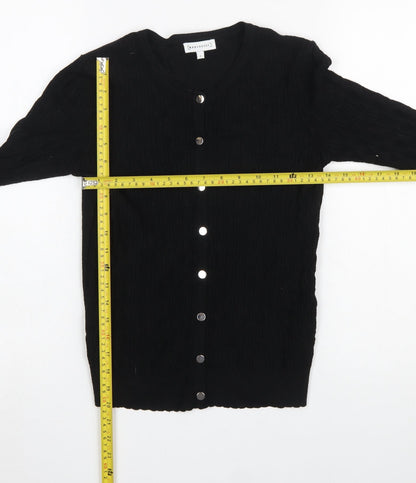 Womens UK Size 6 Warehouse Black Cardigan Jumper