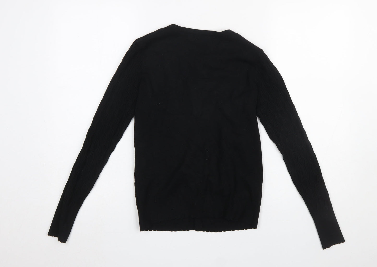 Womens UK Size 6 Warehouse Black Cardigan Jumper
