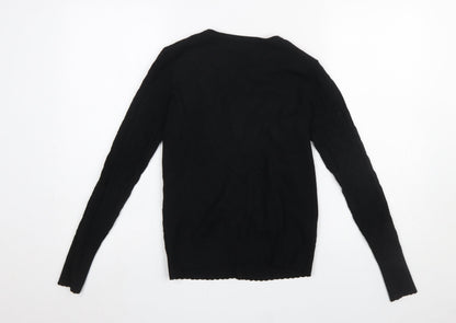 Womens UK Size 6 Warehouse Black Cardigan Jumper