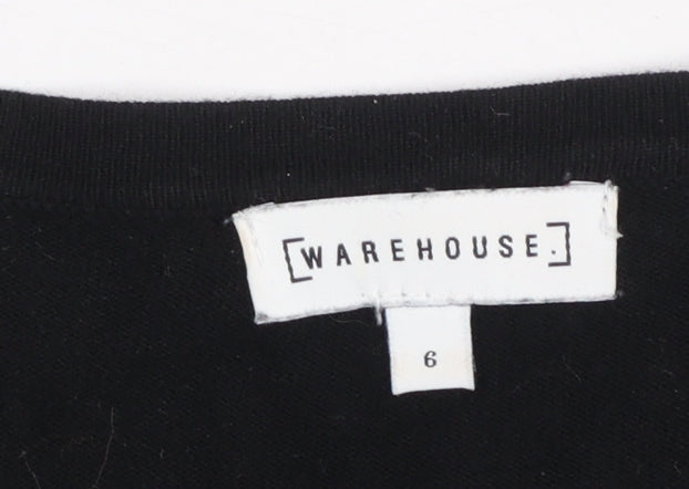 Womens UK Size 6 Warehouse Black Cardigan Jumper
