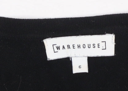 Womens UK Size 6 Warehouse Black Cardigan Jumper