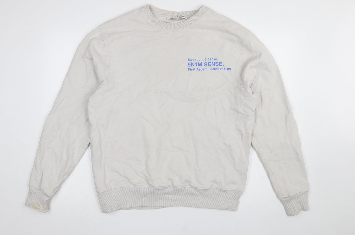 Mens UK Size S 9N1M SENSE. Beige Pullover Sweatshirt