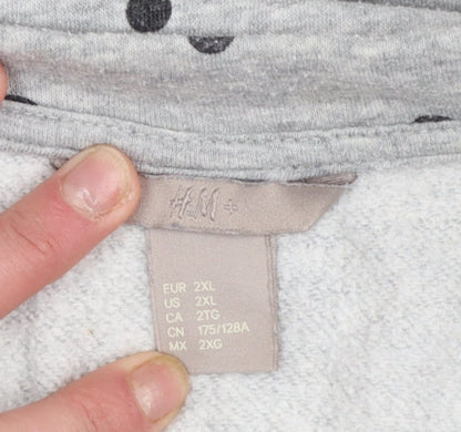 Womens UK Size 2XL H&M Grey Pullover Sweatshirt