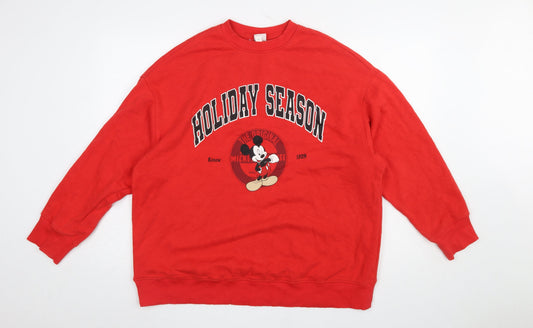 Womens UK Size XS H&M Red Pullover Sweatshirt