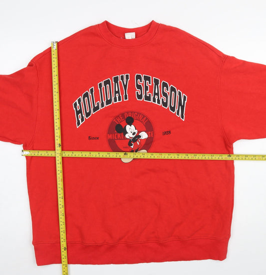 Womens UK Size XS H&M Red Pullover Sweatshirt