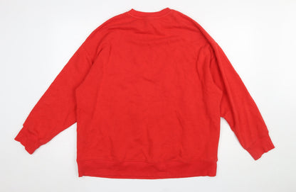 Womens UK Size XS H&M Red Pullover Sweatshirt