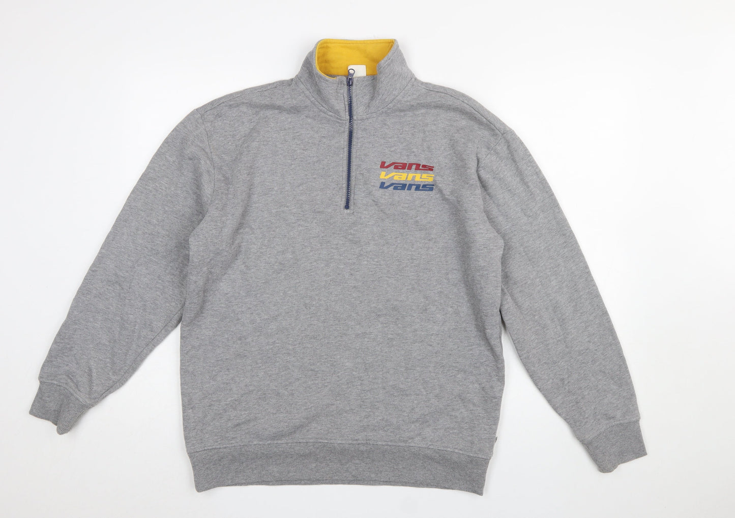 Mens UK Size XS VANS Grey 1/2 Zip Sweatshirt