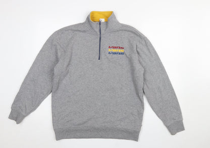 Mens UK Size XS VANS Grey 1/2 Zip Sweatshirt