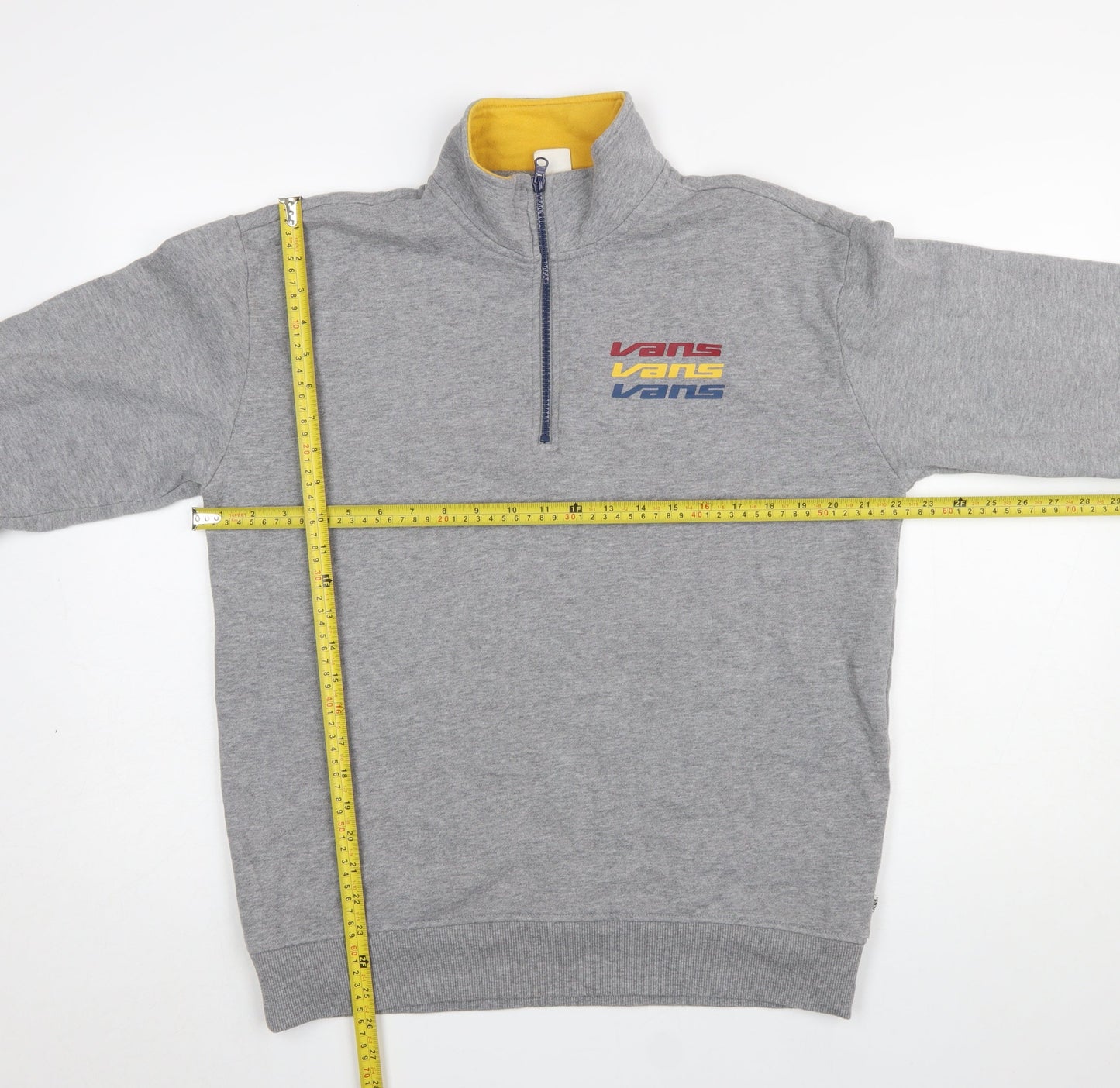 Mens UK Size XS VANS Grey 1/2 Zip Sweatshirt